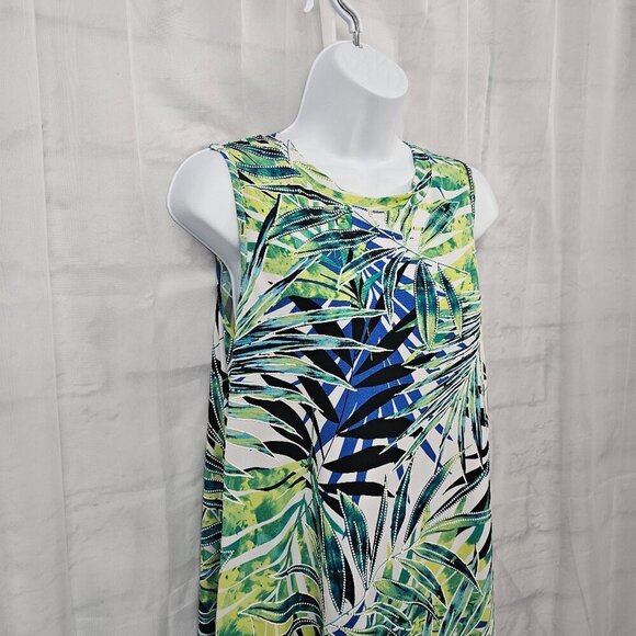 Apt. 9 Dress Green Blue Tropical Sleeveless Mini Beach Island Vacation M - Picture 3 of 12